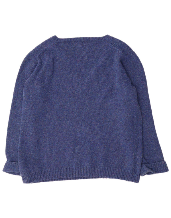 G-Star Womens V-Neck Jumper Sweater UK 14 Medium Blue Flecked