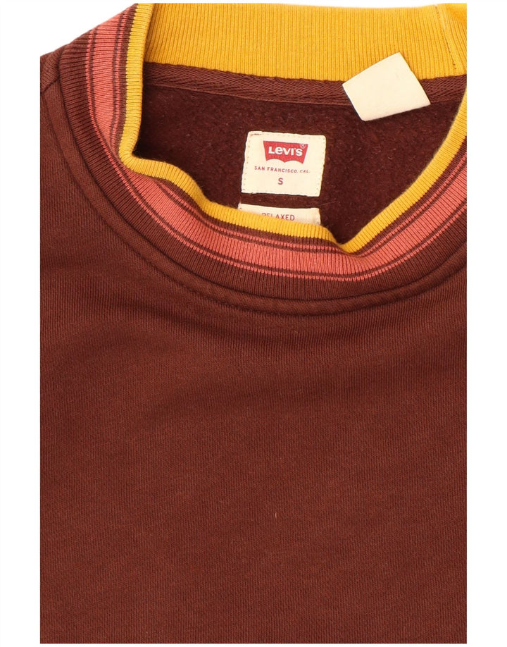 Levi's afslappet sweatshirt til mænd, lille brun colourblock bomuld
