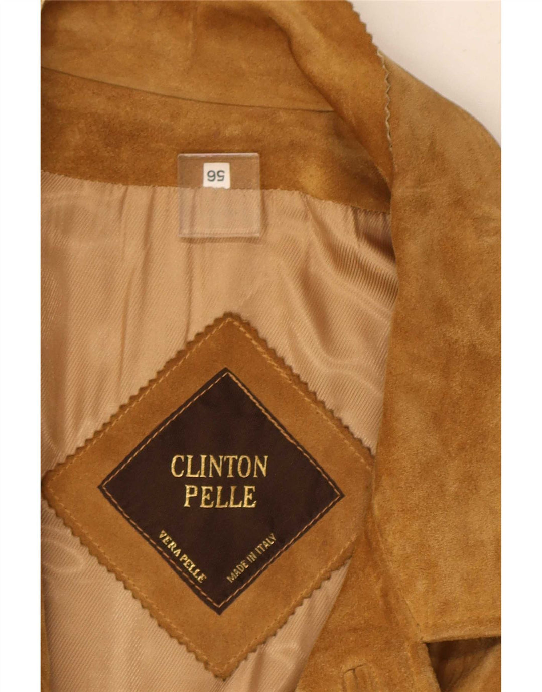 Vintage Mens 4 Button Suede Blazer Jacket IT 56 3XL Beige