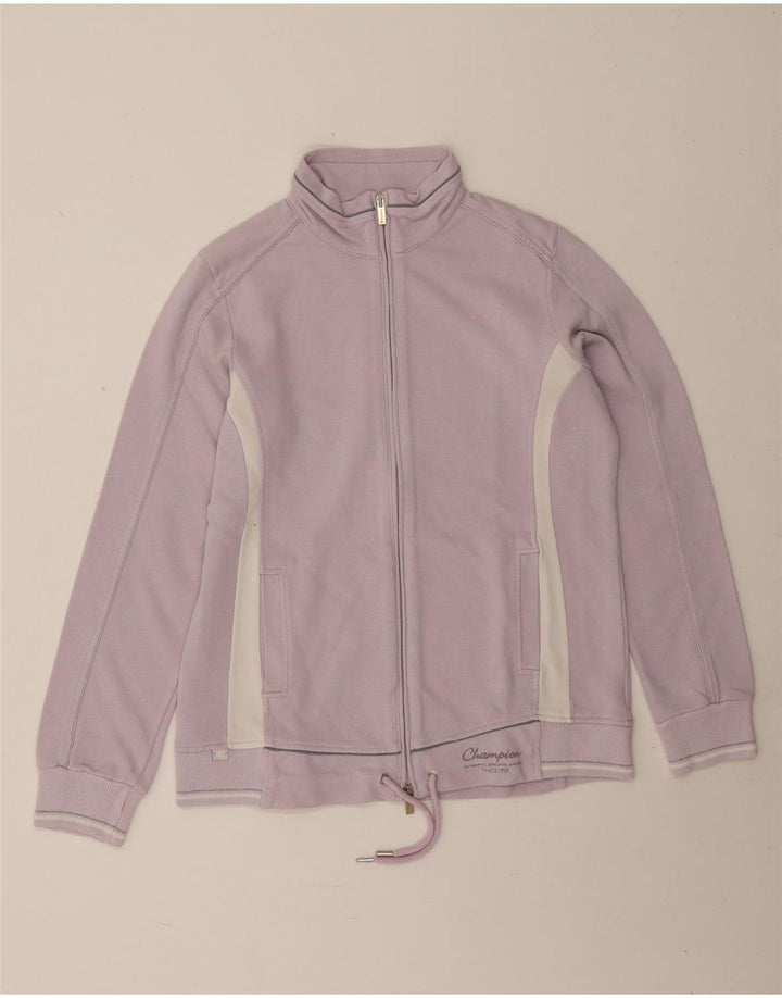 Champion Womens Easy Fit Tracksuit Top Jacket UK 14 Medium Purple
