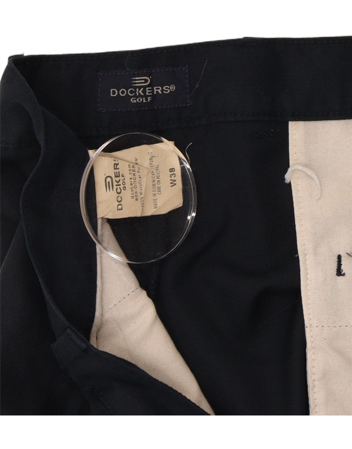 DOCKERS Mens Golf Pegged Chino Shorts W38 XL Navy Blue Polyester Vintage Dockers and Second-Hand Dockers from Messina Hembry 