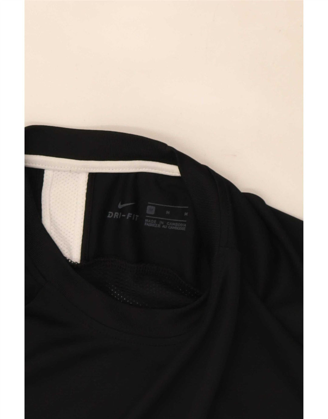 Nike Mens Dri Fit T-Shirt Top Medium Black Colourblock Polyester