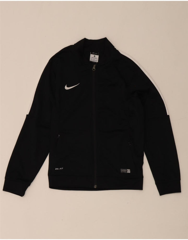 Nike Boys Dri Fit Tracksuit Top Jacket 10-11 Years Medium Black Colourblock
