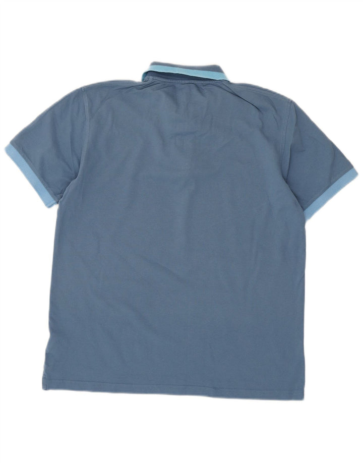 Sun68 Mens Polo Shirt Large Blue Cotton