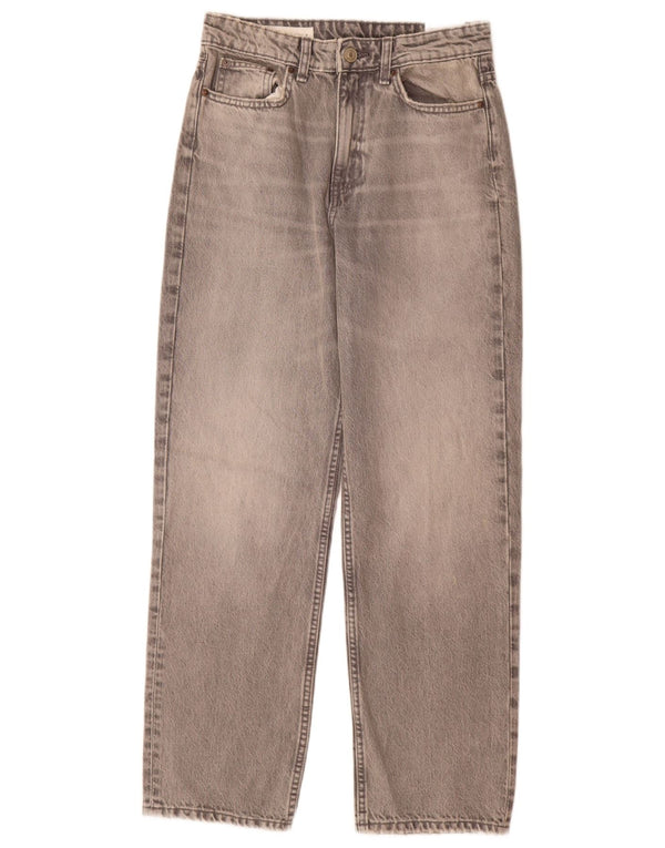 Jeans affusolati a vita alta Zara da donna Mom EU 38 Small W28 L30 Cotone grigio
