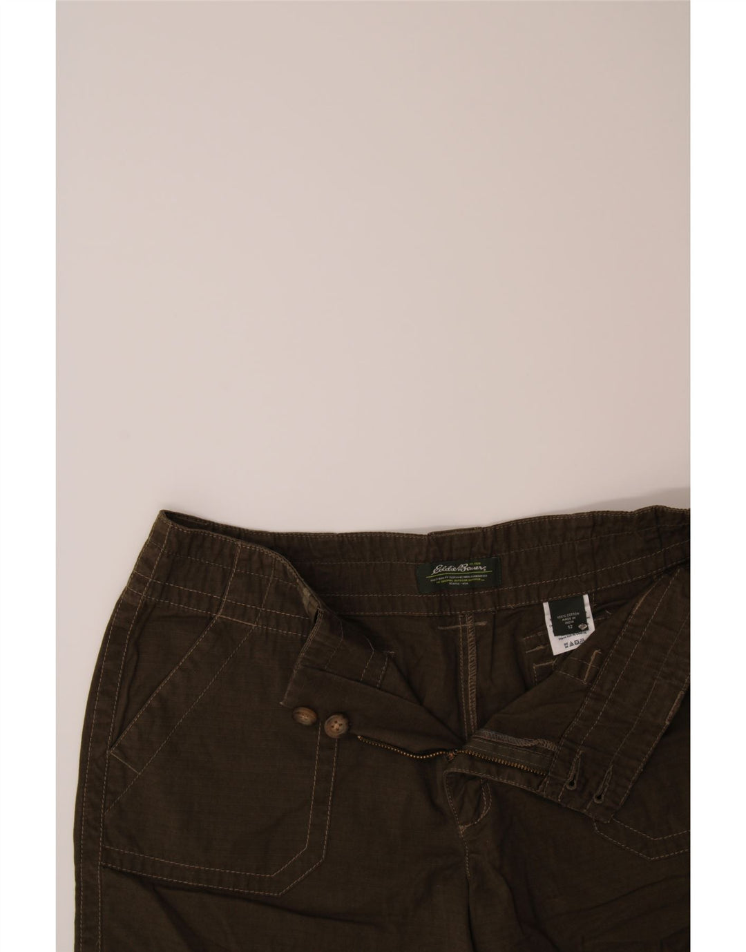 EDDIE BAUER Womens Chino Shorts US 12 Large W30  Green Vintage Eddie Bauer and Second-Hand Eddie Bauer from Messina Hembry 