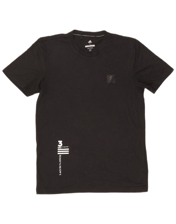 Adidas Mens Graphic T-Shirt Top Small Black Polyester