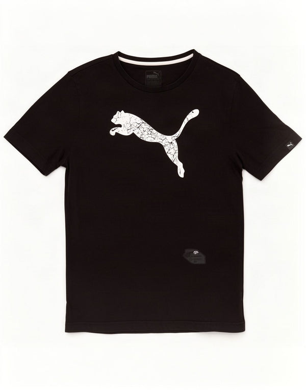 Puma Herren Grafik T-Shirt Top Mittelschwarz Baumwolle