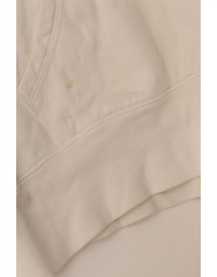 CONVERSE Mens Graphic Hoodie Jumper Medium White Cotton