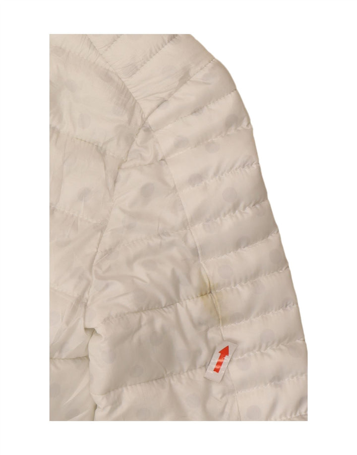 Guess Damen Wattierte Jacke UK 6 XS Weiß gepunktetes Polyester