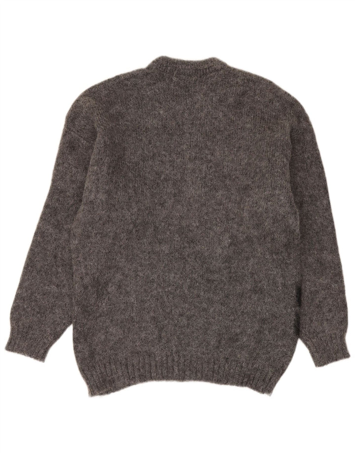 Nagpal Mens Crew Neck Jumper Sweater Medium Grey Geometric