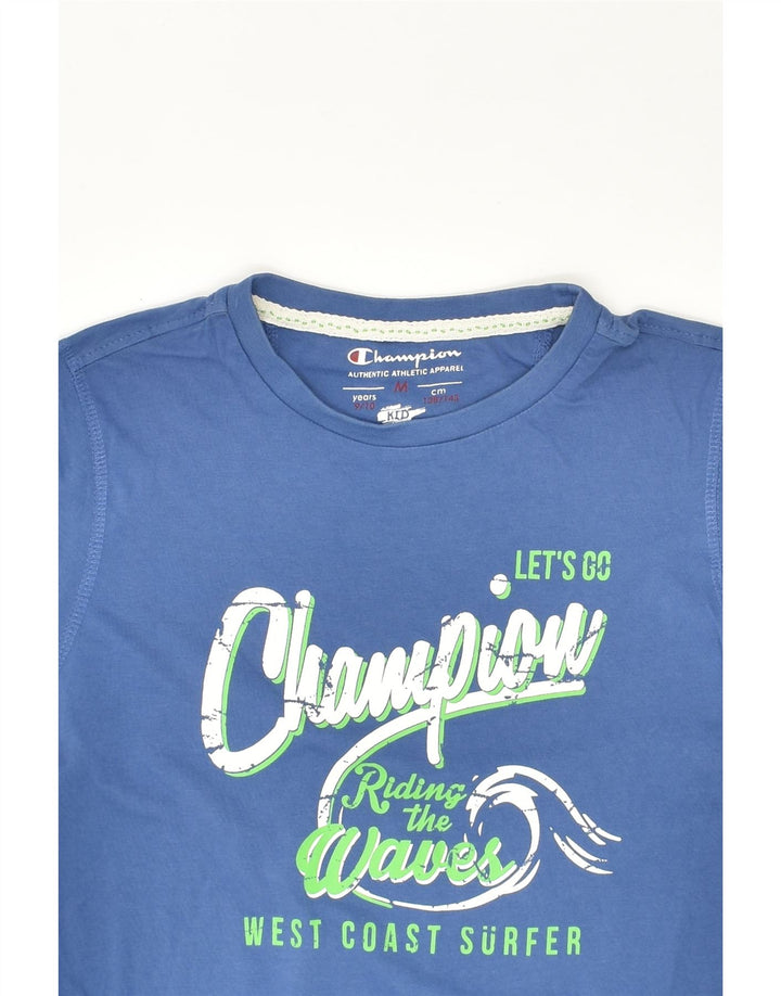 CHAMPION Boys Graphic T-Shirt Top 9-10 Years Medium  Blue Cotton | Vintage Champion | Thrift | Second-Hand Champion | Used Clothing | Messina Hembry 