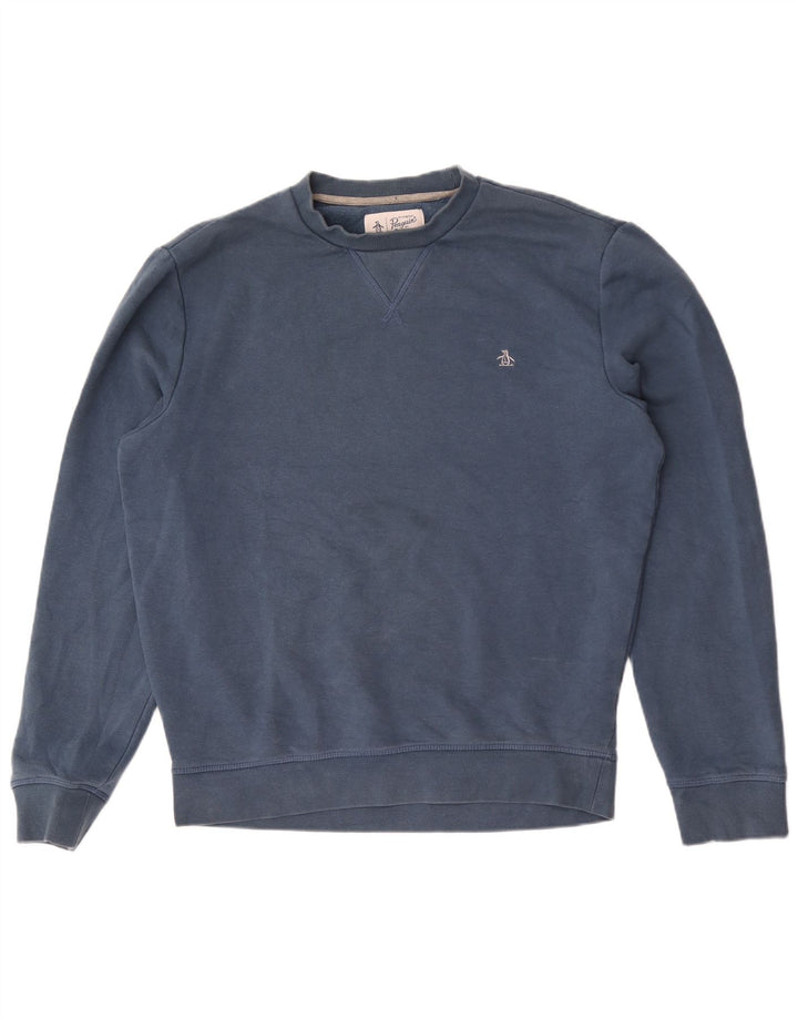 Penguin Mens Sweatshirt Jumper Large Blue Cotton