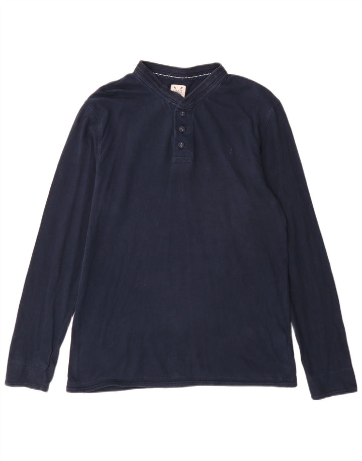 Crew Clothing Mens Top Long Sleeve Medium Navy Blue Cotton