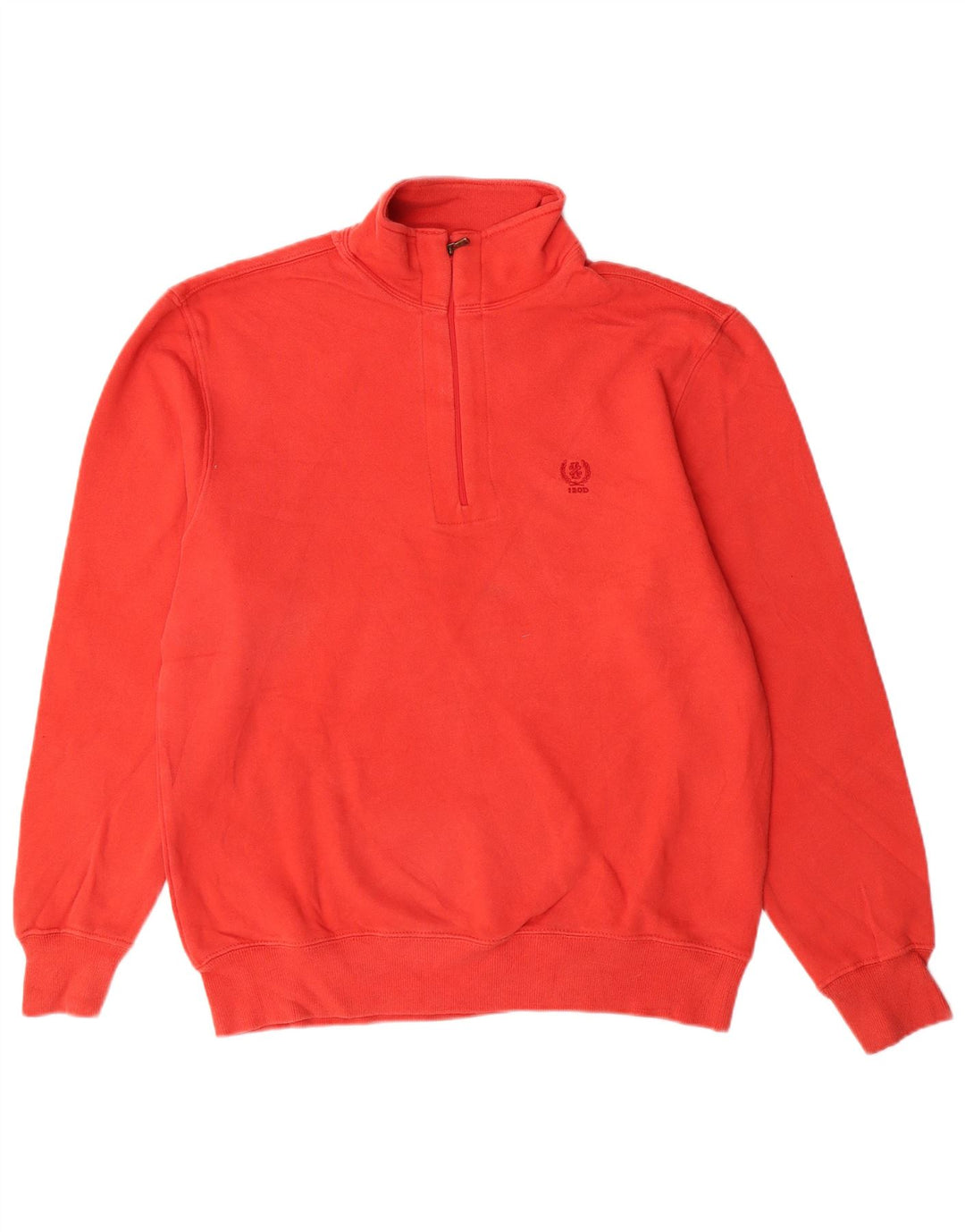 Izod Mens 1/4 Zip Sweatshirt Jumper Small Red Cotton