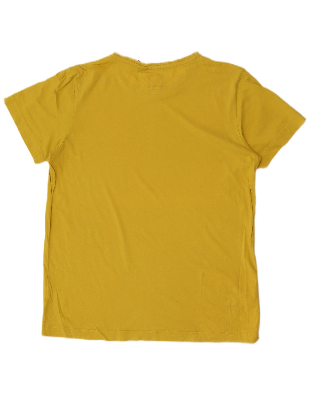 K-Way Mens T-Shirt Top Large Yellow Cotton