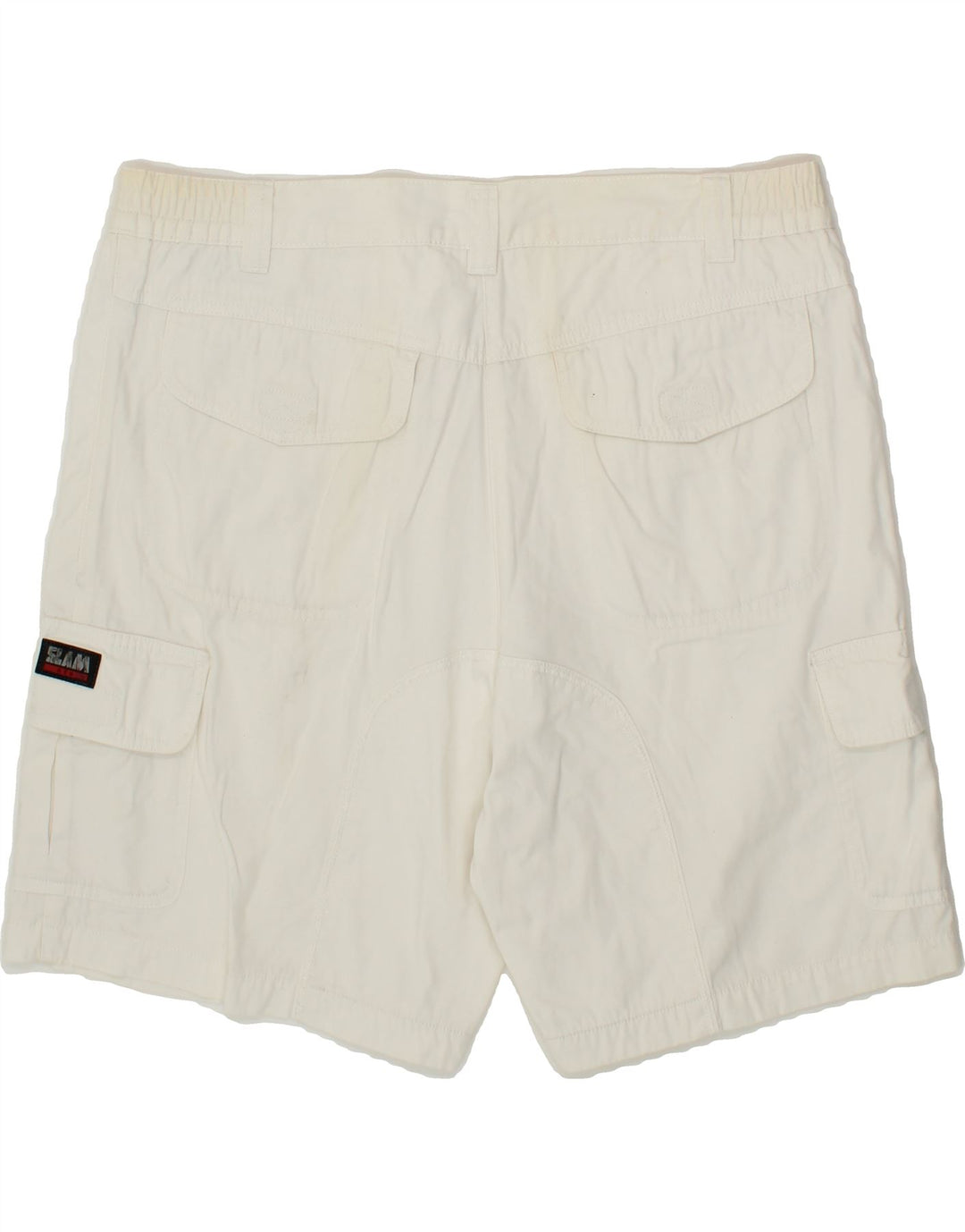 SLAM Mens Cargo Shorts IT 54 2XL W40 White Cotton Vintage Slam and Second-Hand Slam from Messina Hembry 