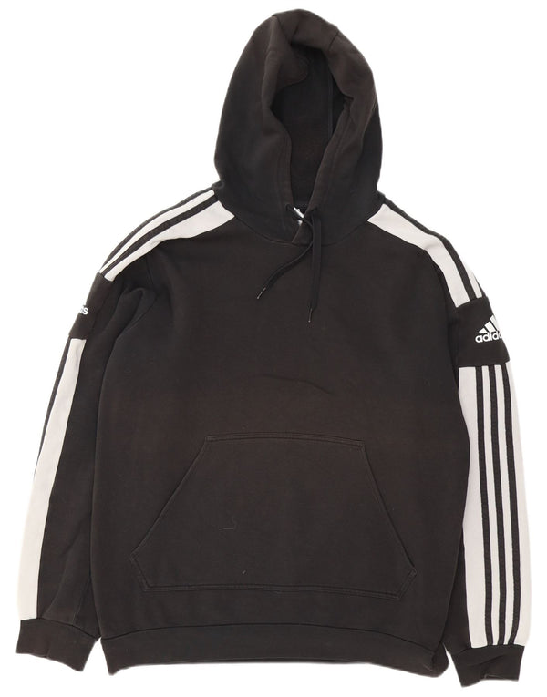 Adidas Mens Graphic Hoodie Jumper Large Black Cotton