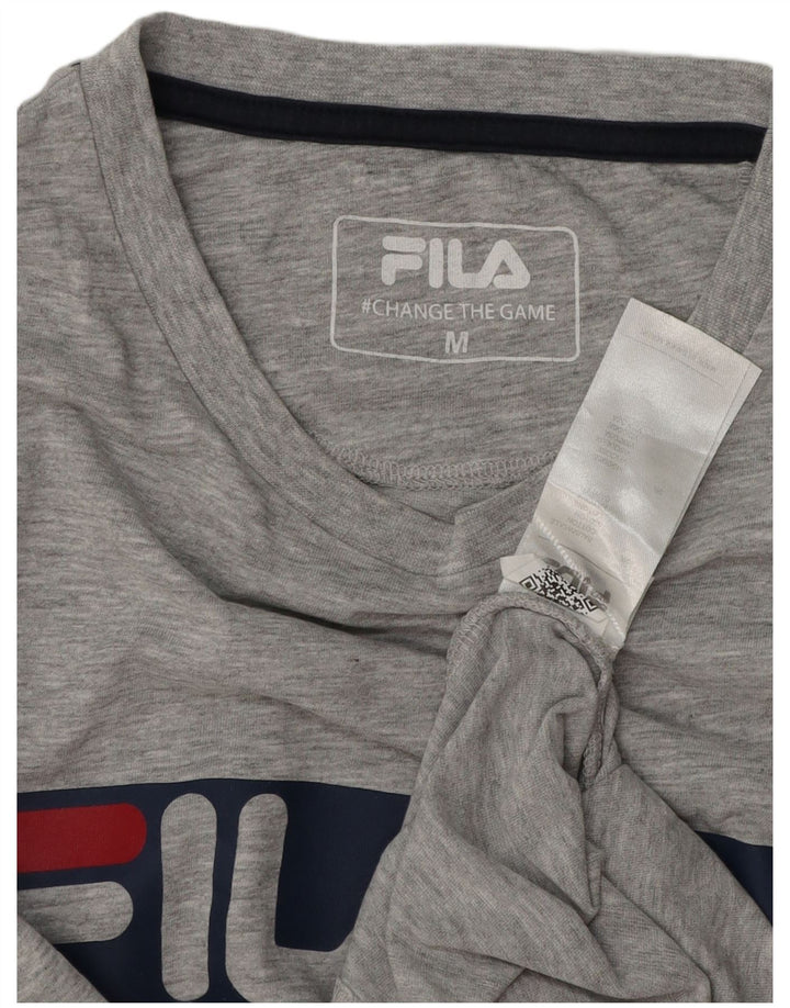 Fila Mens Graphic T-Shirt Top Medium Grey Flecked Cotton