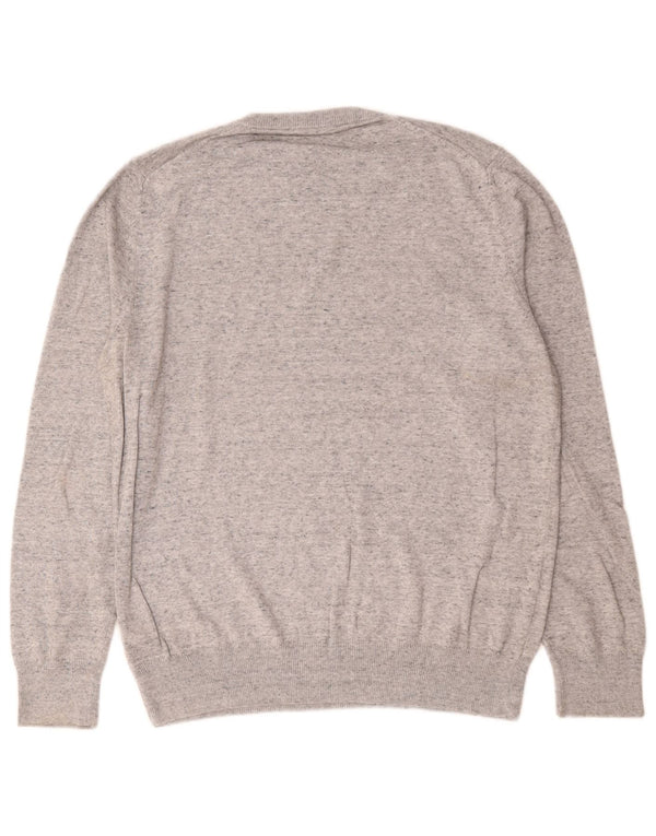 Marks & Spencer Mens Crew Neck Jumper Sweater Medium Grey Flecked Cotton