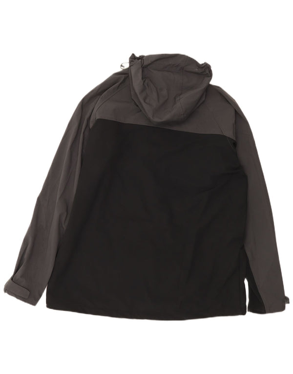 Mountain Warehouse Regnjakke med hætte til mænd UK 42 XL Sort Colourblock