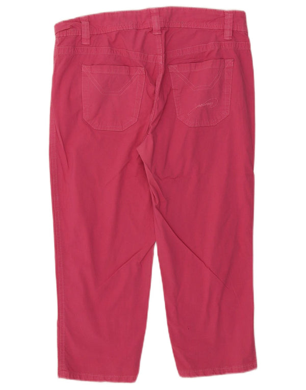 Jeckerson Womens Straight Capri Trousers W29 L19 Pink Cotton