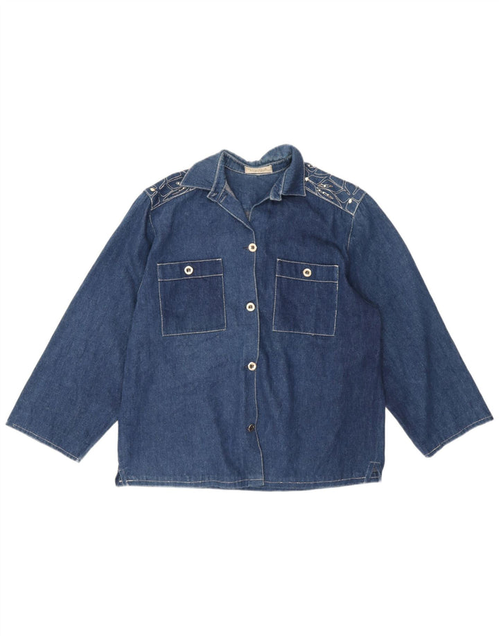 Giorgio Grati Womens Denim Jacket IT 44 Medium Blue Cotton