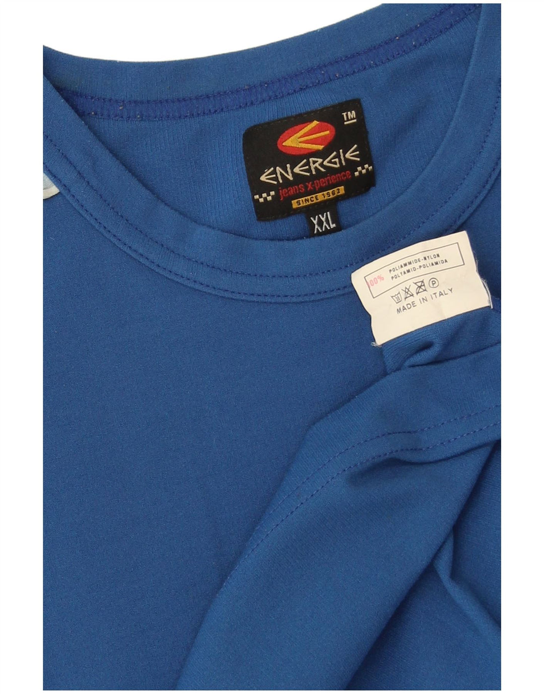 Energie Mens T-Shirt Top 2XL Blue Colourblock Polyamide