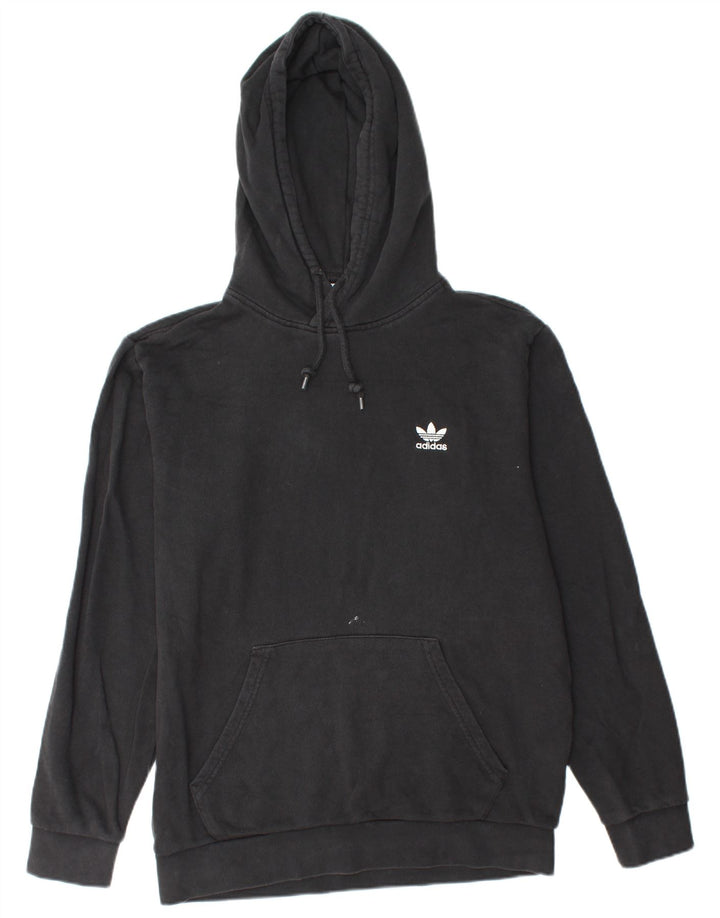 ADIDAS Mens Hoodie Jumper Medium Black Cotton