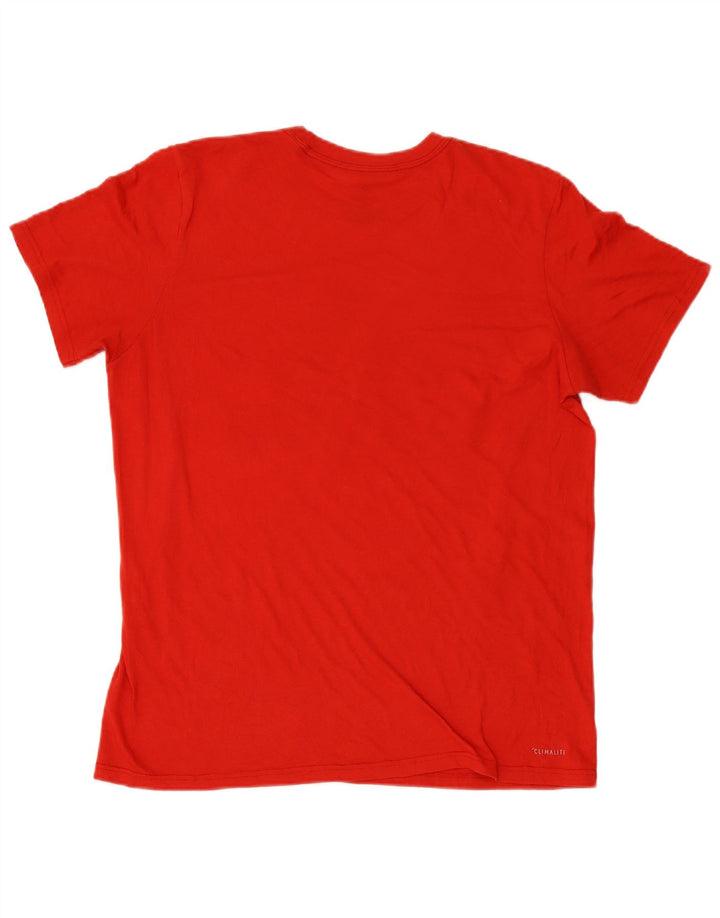 ADIDAS Mens Graphic T-Shirt Top Large Red Polyester