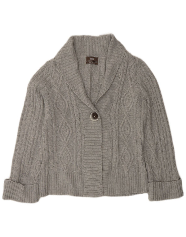 Marks & Spencer Womens Cardigan Sweater UK 12 Medium Grey Acrylic