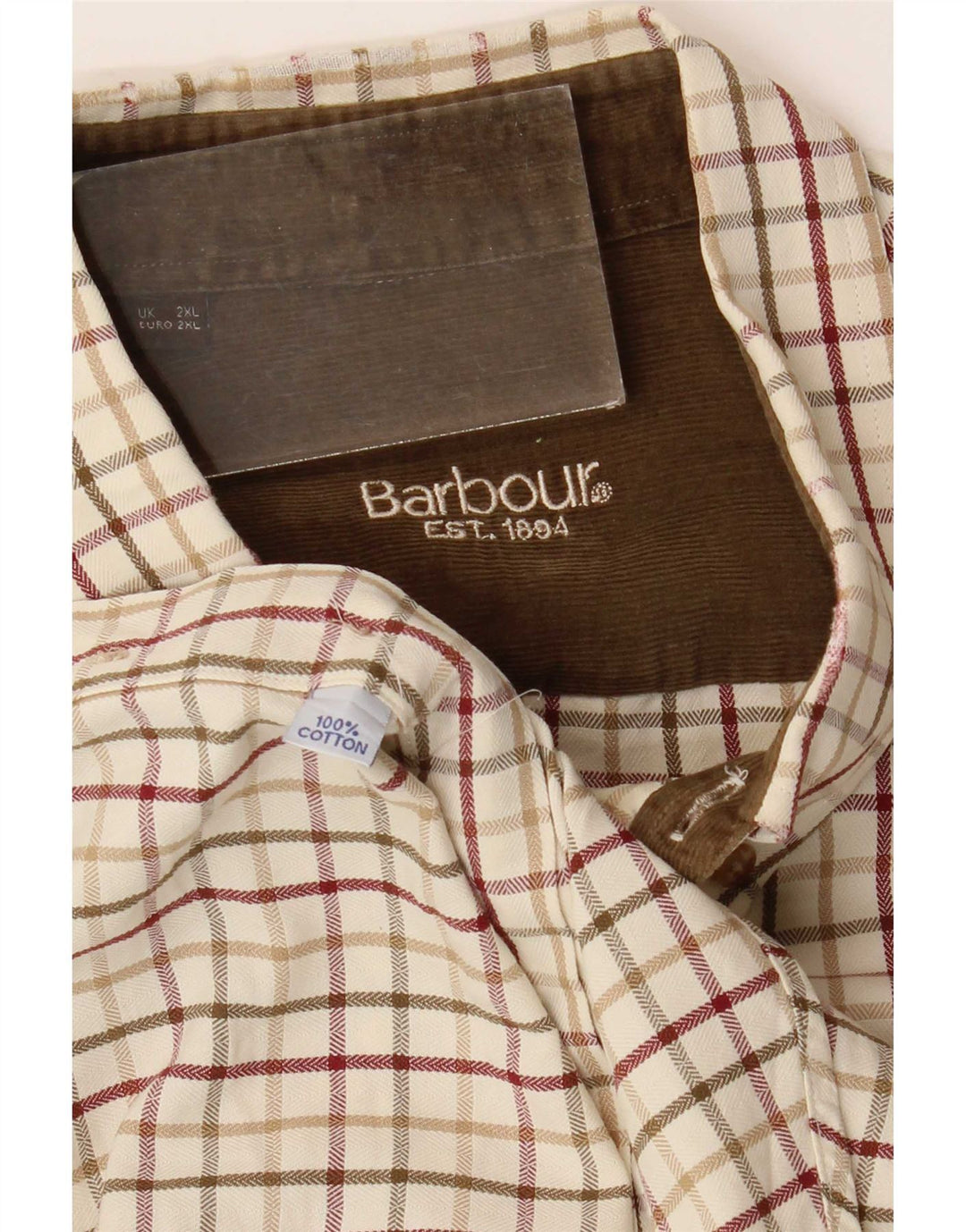 Chemise Homme Barbour 2XL Coton Vichy Beige