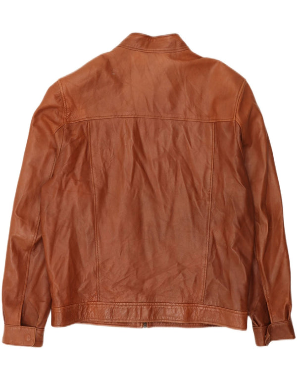Giacca bomber in pelle da uomo vintage UK 42 XL Marrone