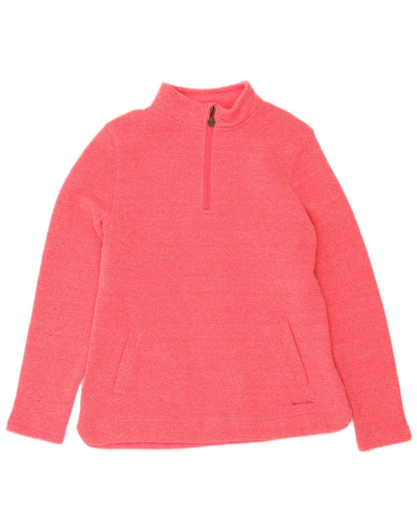 Felpa con zip a 1/4 da donna Weird Fish UK 14 grande rosa screziato