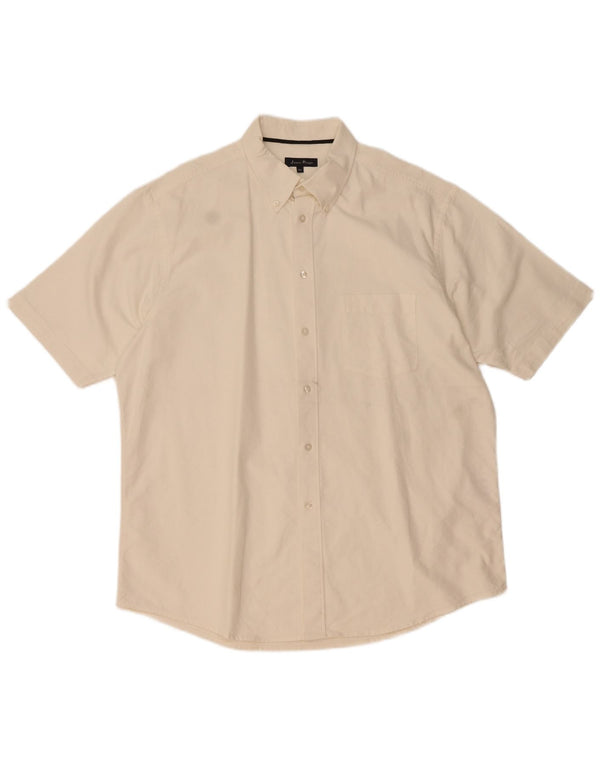 Camisa masculina de manga curta James Pringle XL algodão branco