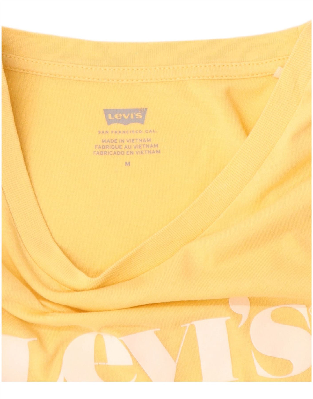 Levi's Womens Graphic T-Shirt Top UK 12 Medium Yellow