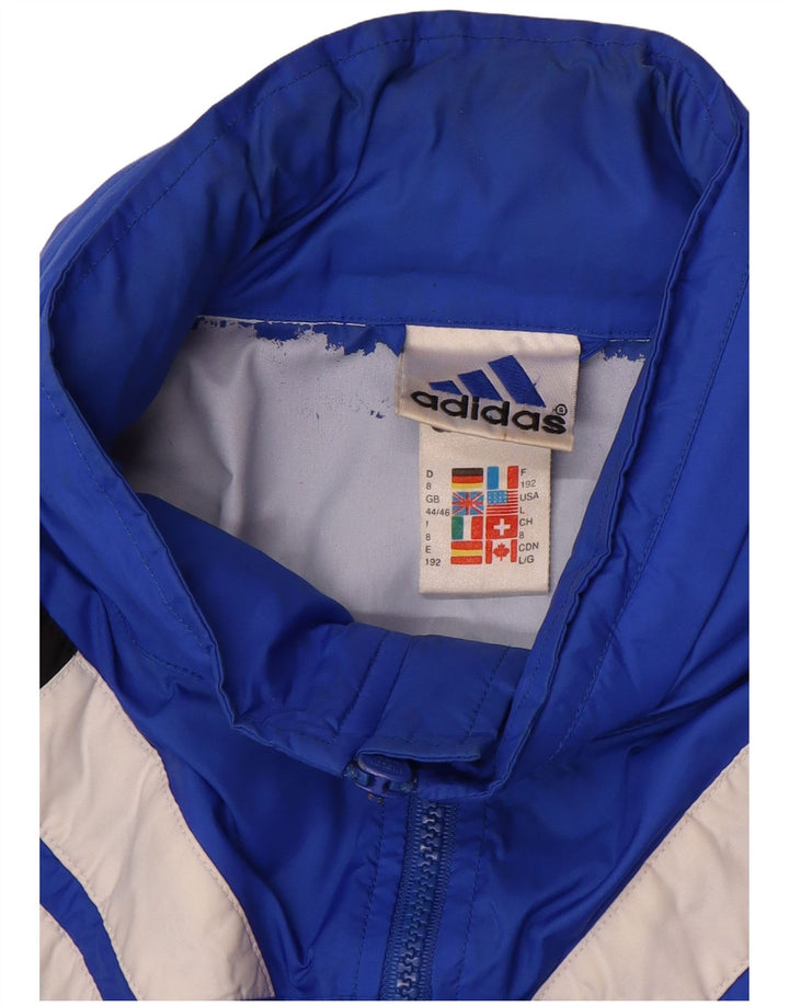 Męska kurtka przeciwdeszczowa Adidas UK 44/46 Duży niebieski poliamid z blokami kolorów