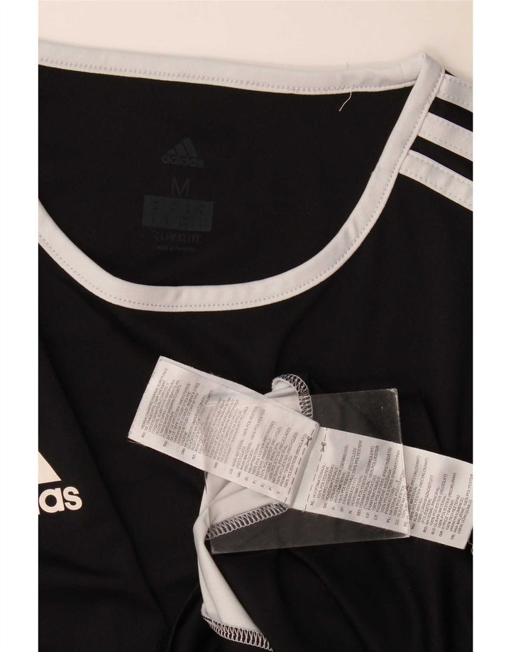 Adidas Mens Climalite Camiseta Top Médio Preto Colorblock Poliéster
