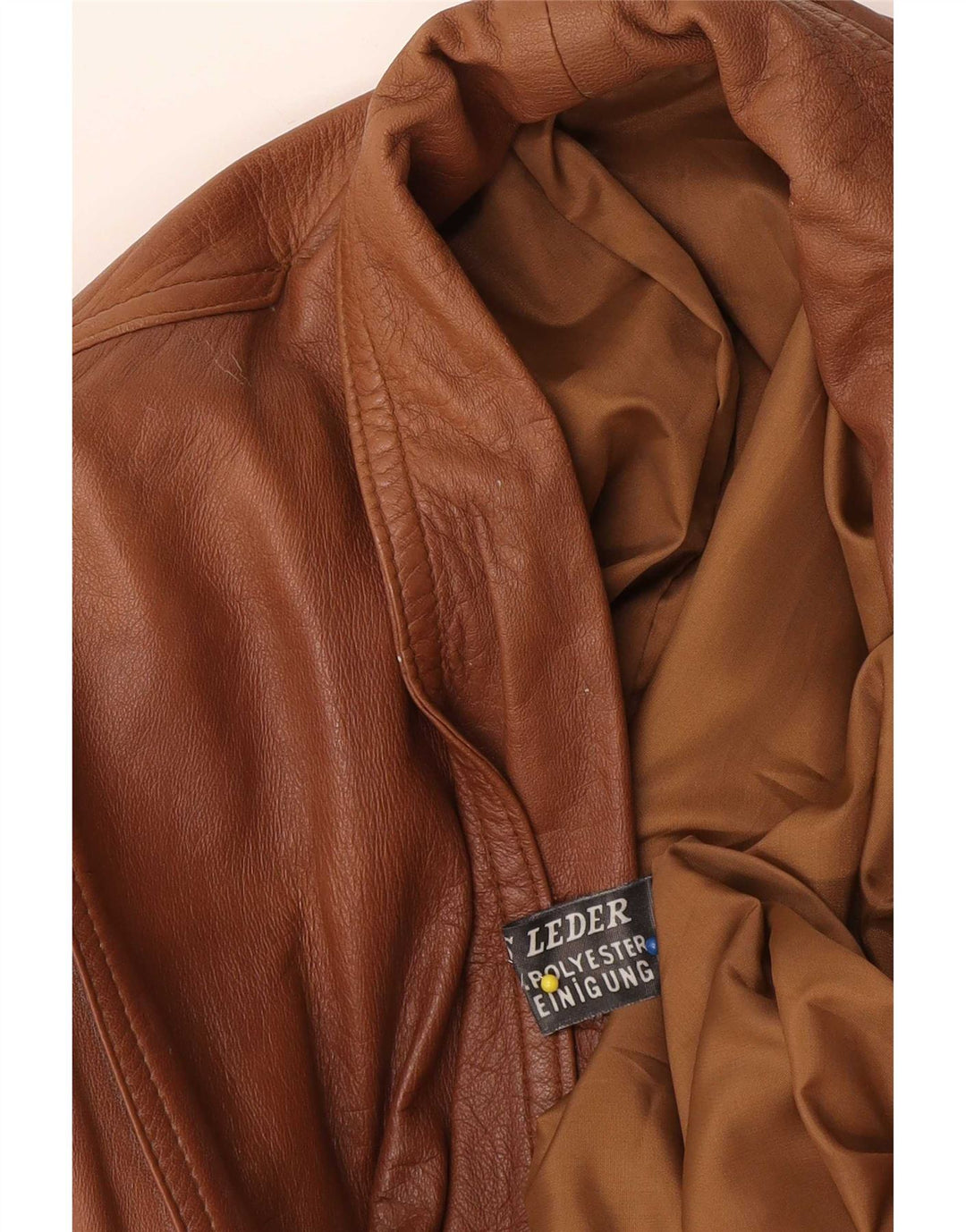 Vintage Womens Oversized Leather Jacket UK 18 XL Brown Leather