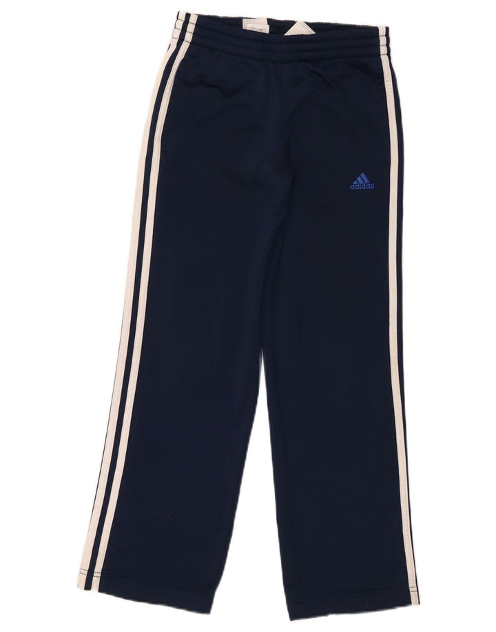 Pantaloni della tuta da ragazzo Adidas 9-10 anni in poliestere blu navy