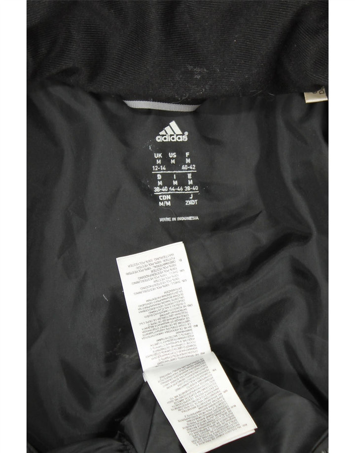 ADIDAS Womens Padded Jacket UK 12/14 Medium Black Polyester Vintage Adidas and Second-Hand Adidas from Messina Hembry 