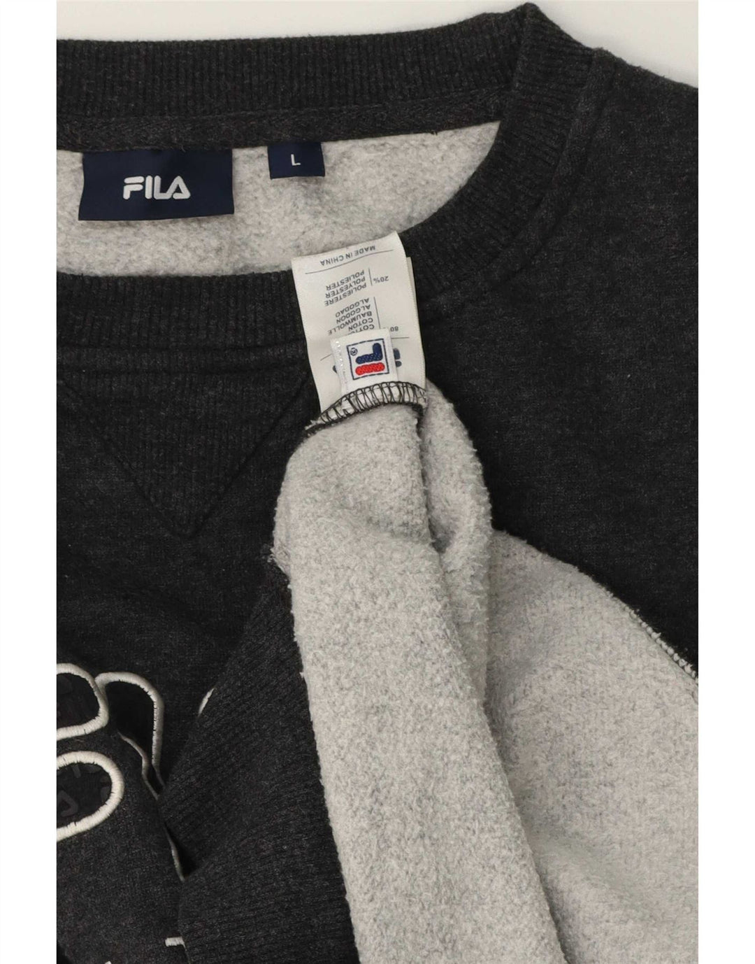Fila Mens Graphic Sweatshirt Jumper Large Grey Cotton