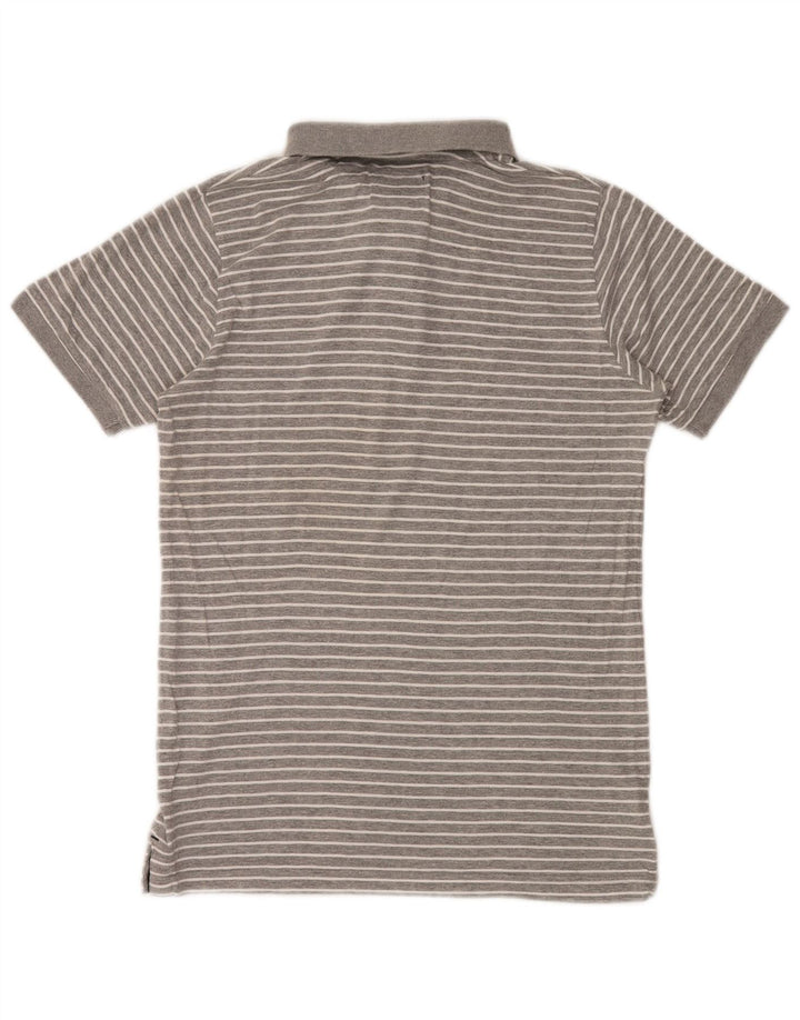Woolrich Herren-Poloshirt, klein, grau gestreift, Baumwolle