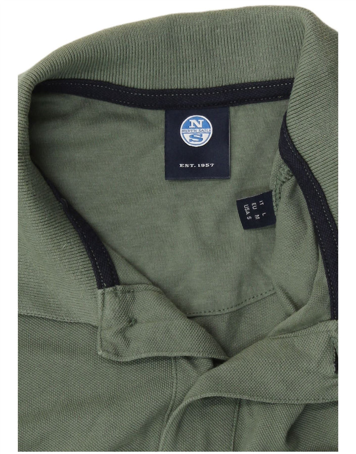 North Sails Mens Polo Shirt Medium Green Cotton