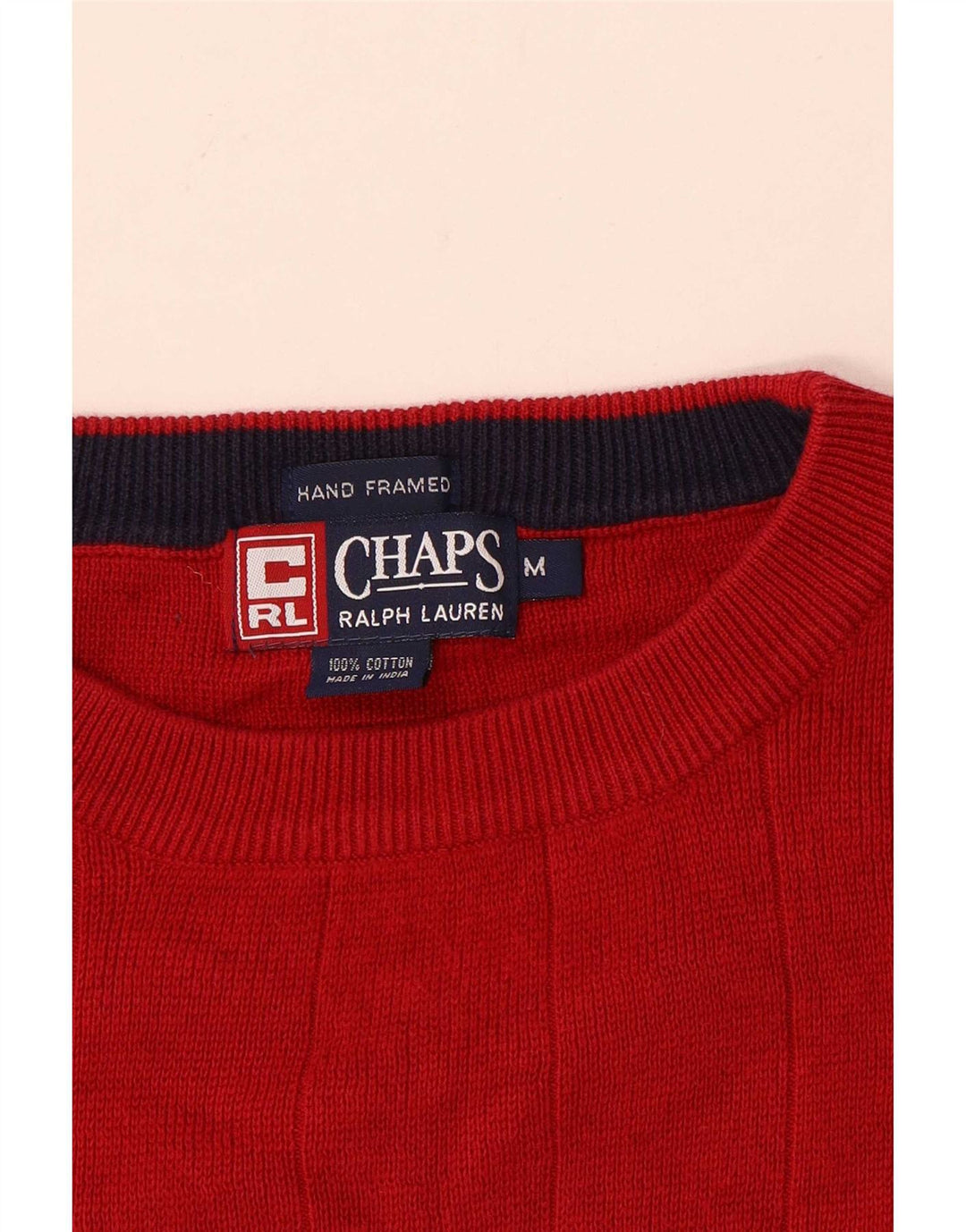 Maglione maglione girocollo da uomo Chaps Ralph Lauren in cotone rosso medio