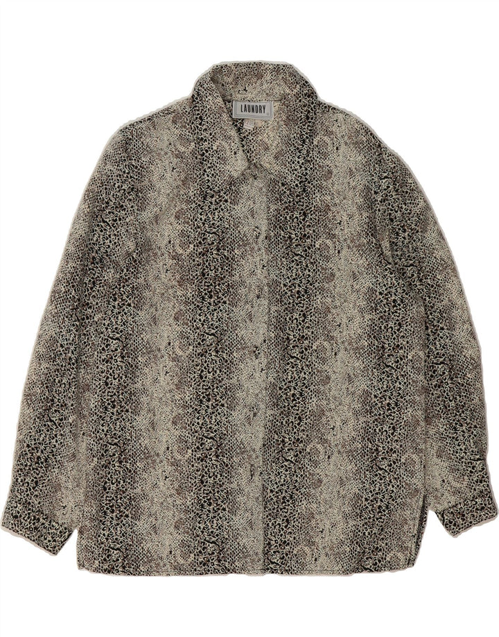 LAUNDRY Womens Shirt Blouse UK 12 Medium Grey Animal Print Vintage LAUNDRY and Second-Hand LAUNDRY from Messina Hembry 