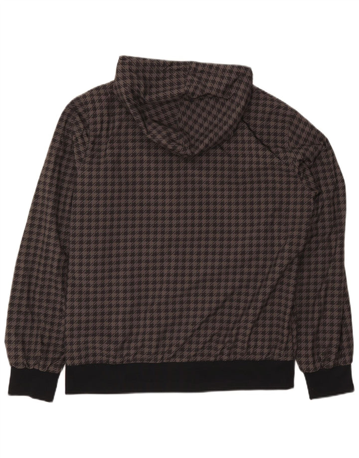 Nike Mens Hooded Reversible Jacket UK 38/40 Medium Grey Houndstooth