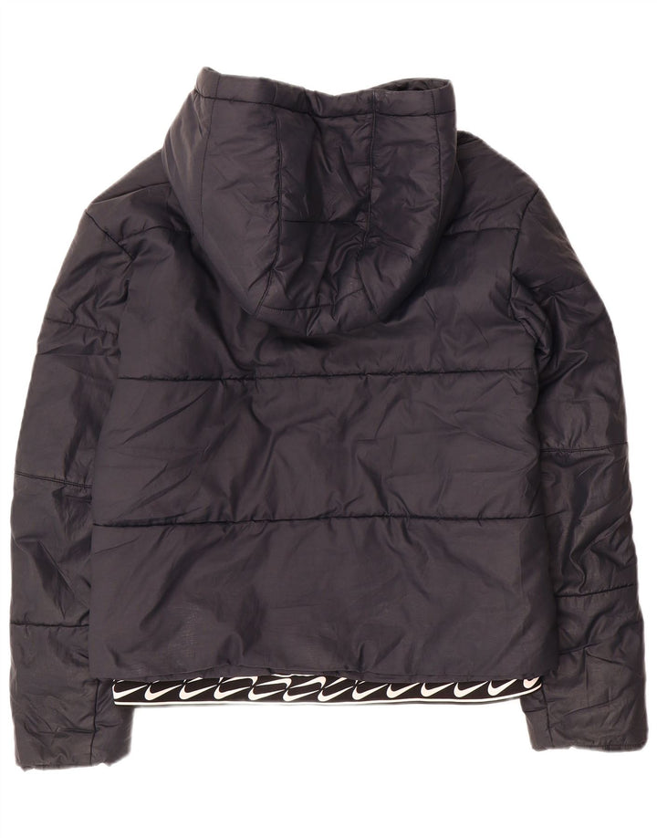 Nike Womens Hooded Padded Jacket UK 10 Small Black Polyester