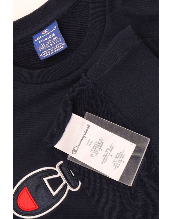 Champion Herre Grafisk Sweatshirt Jumper Medium Navyblå Bomuld