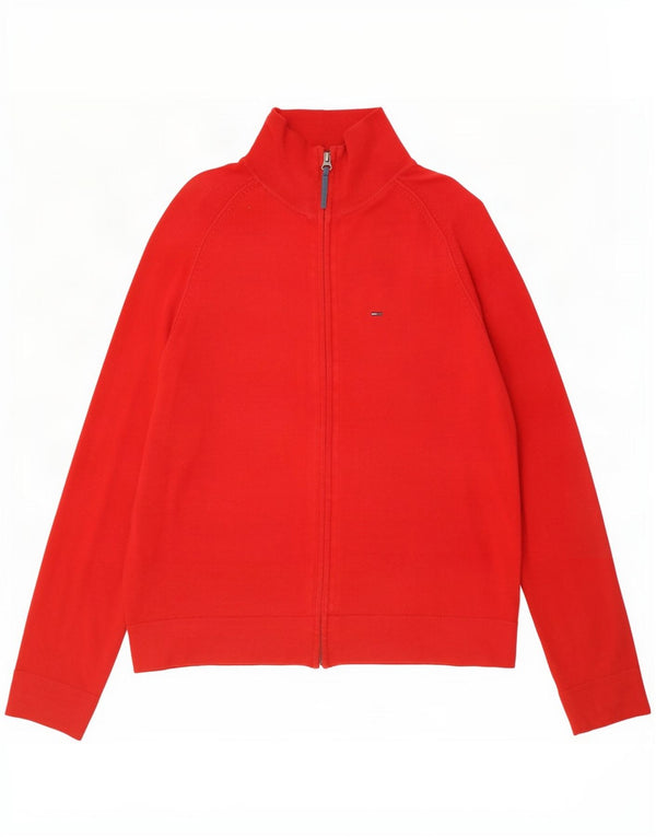 Tommy Hilfiger Cardigan entièrement zippé pour homme XL Rouge Coton